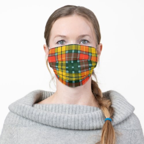 Scottish Buchanan clan tartan Adult Cloth Face Mask