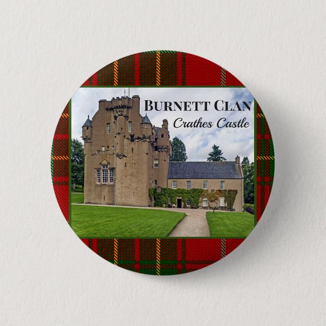 Scottish Burnett Clan Crathes Castle Garden Photo Button (Front)
