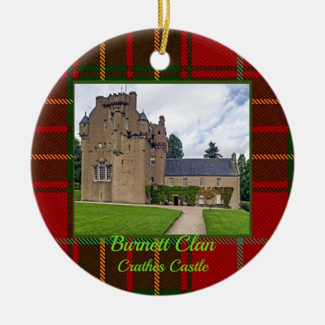 Scottish Burnett Clan Crathes Castle Xmas Ceramic Ornament (Front)