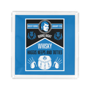 Scottish Burns Night Acrylic Tray