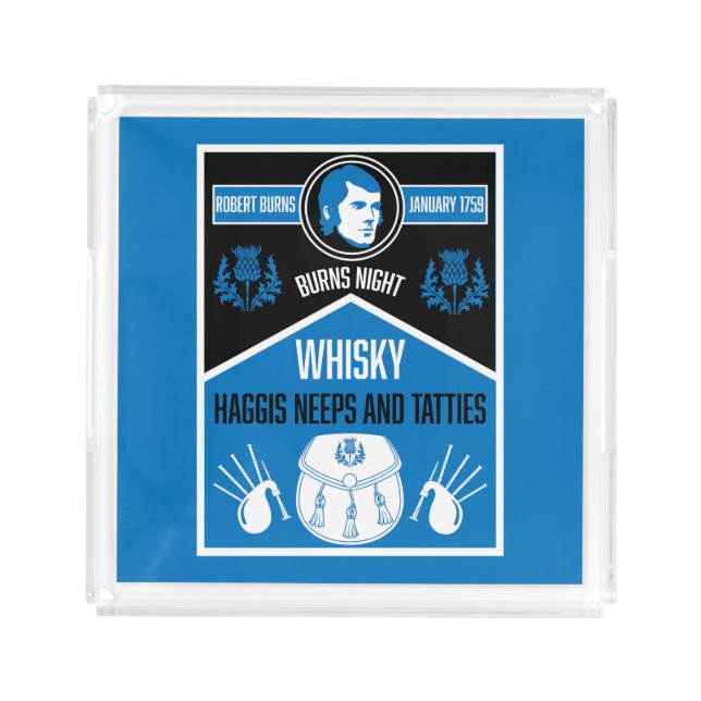 Scottish Burns Night Acrylic Tray (Front)