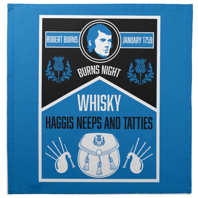 Scottish Burns Night Cloth Napkin (Front)