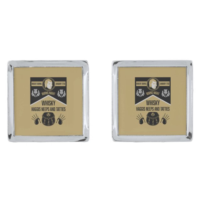 Scottish Burns Night Cufflinks (Front)