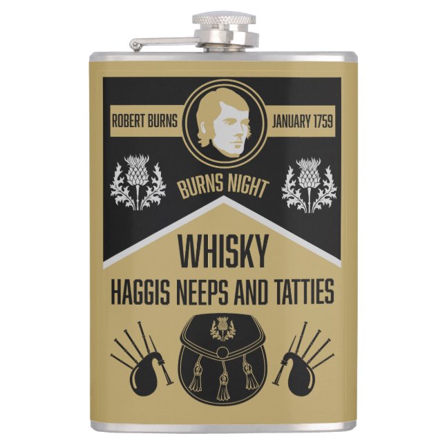 Scottish Burns Night Flask (Front)