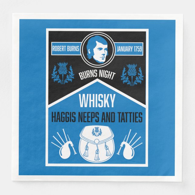 Scottish Burns Night Paper Dinner Napkins (Front)