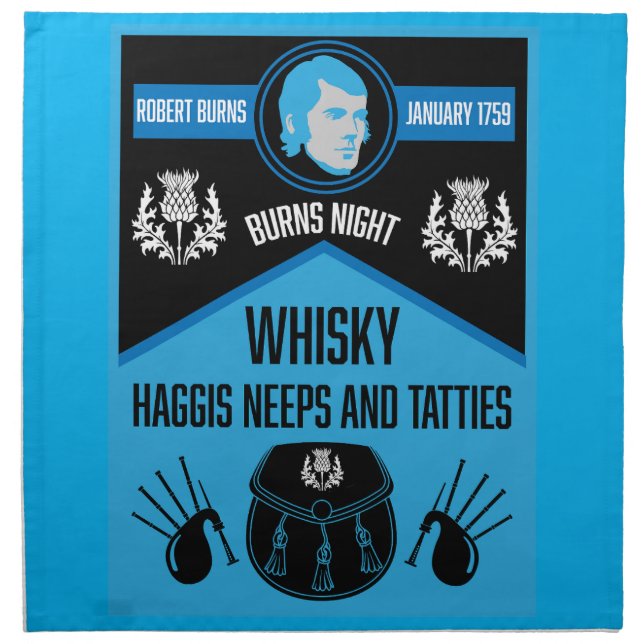 Scottish Burns Night Super Cloth Napkin (Front)