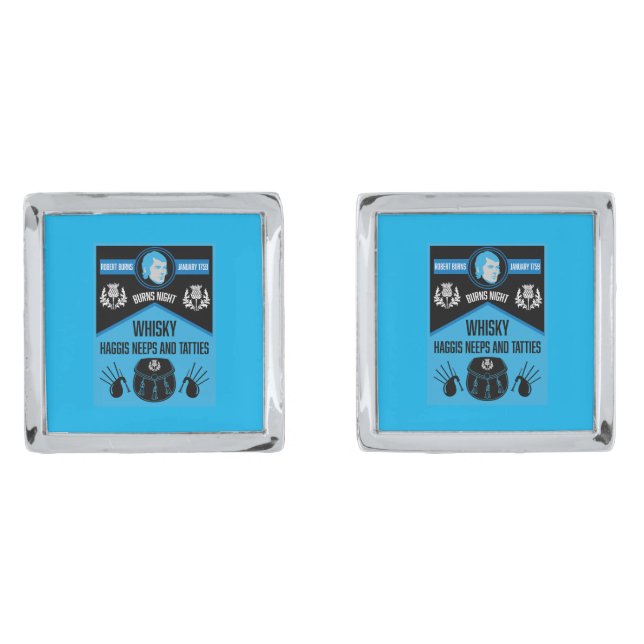 Scottish Burns Night Super Cufflinks (Front)