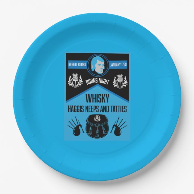 Scottish Burns Night Super Paper Plates (Front)