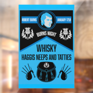Scottish Burns Night Super Window Cling