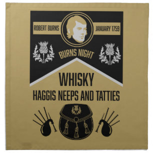 Scottish Burns Night Supper Cloth Napkin