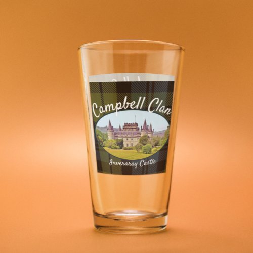 Scottish Campbell Clan Castle Tartan Family Glass