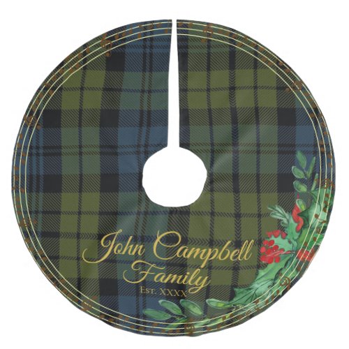 Scottish Campbell Clan Gold Xmas Tree Skirt