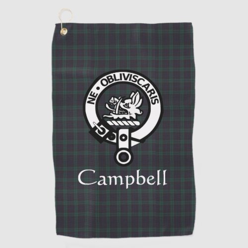 Scottish Campbell Crest Badge  Tartan  Golf Towel