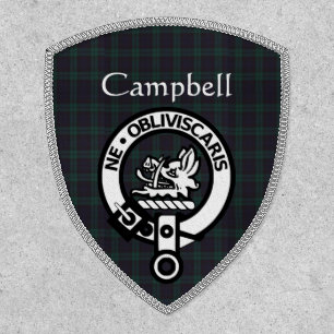 Scottish Campbell Crest Badge & Tartan Iron On