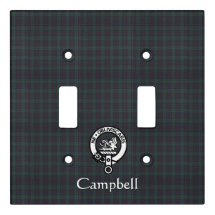 Scottish Campbell Crest Badge & Tartan Light Switch Cover