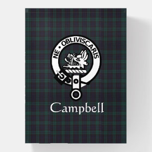 Scottish Campbell Crest Badge & Tartan Paperweight