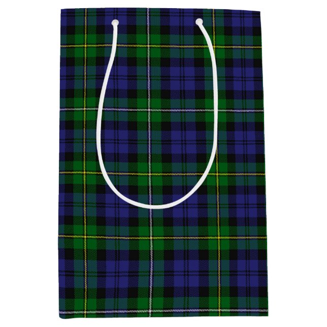 Scottish Campbell Family Tartan Pattern Medium Gift Bag (Front)