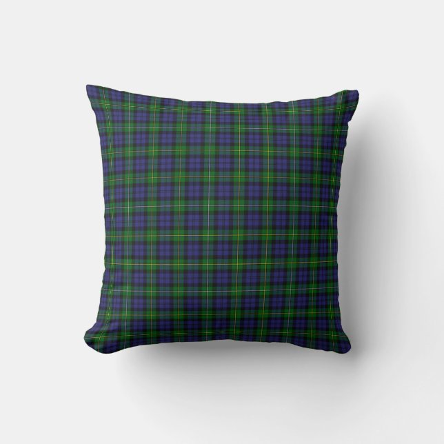 Scottish Campbell Family Tartan Pattern  Throw Pillow (Front)