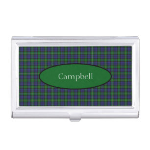 Scottish Campbell Family Tartan Personalized Business Card Case