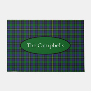 Scottish Campbell Family Tartan Personalized Doormat