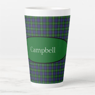 Scottish Campbell Family Tartan Personalized Latte Mug