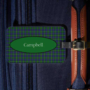 Scottish Campbell Family Tartan Personalized Luggage Tag