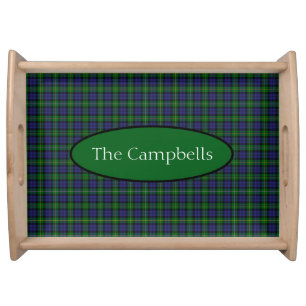Scottish Campbell Family Tartan Personalized Serving Tray