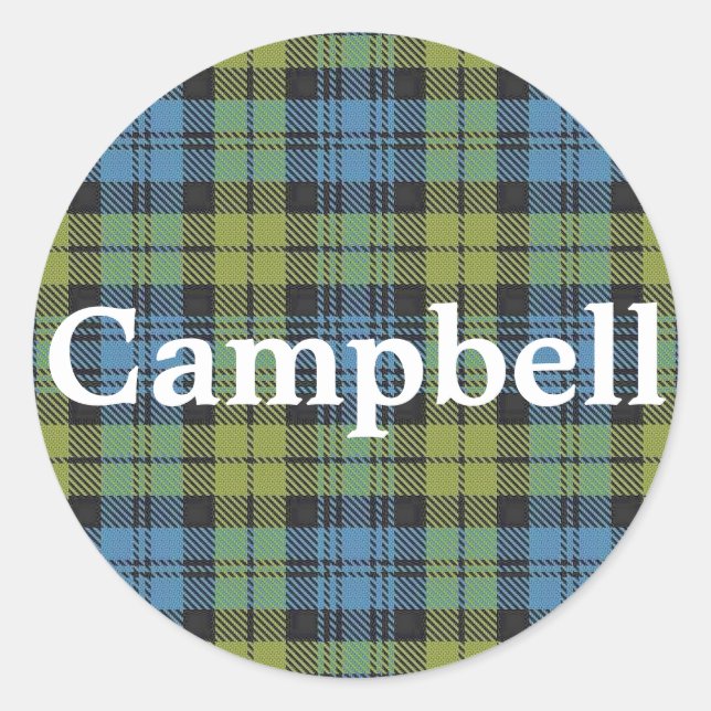 Scottish Campbell Family Tartan Plaid Classic Round Sticker (Front)