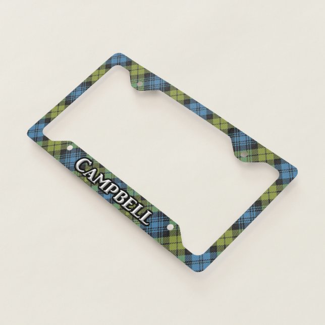 Scottish Campbell Family Tartan Plaid License Plate Frame (3/4)