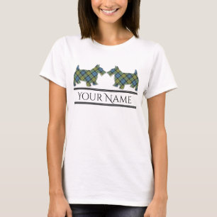 Scottish Campbell Family Tartan Scottie Dogs T-Shirt