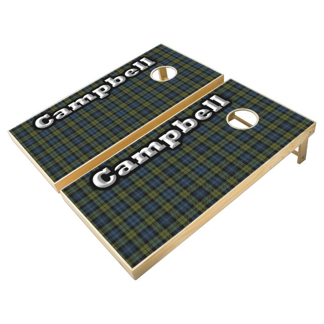 Scottish Campbell Tartan Dynasty Cornhole Set (Angled)