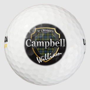 Scottish Campbell Tartan Personalize Your Name Golf Balls