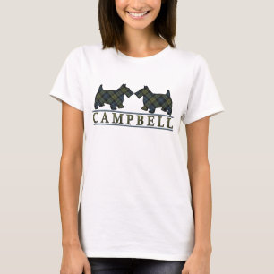 Scottish Campbell Tartan Scottie Dogs T-Shirt