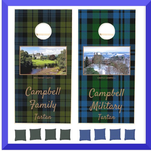 Scottish Campbell Tartans Castles Cornhole Set