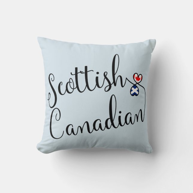 Scottish Canadian Entwined Hearts Throw Cushion (Front)
