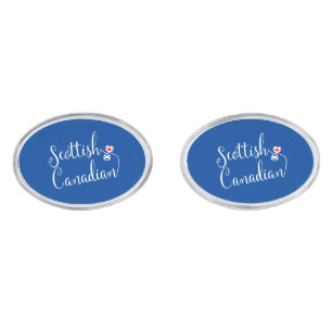 Scottish Canadian Flag Heart, Scotland Cufflinks