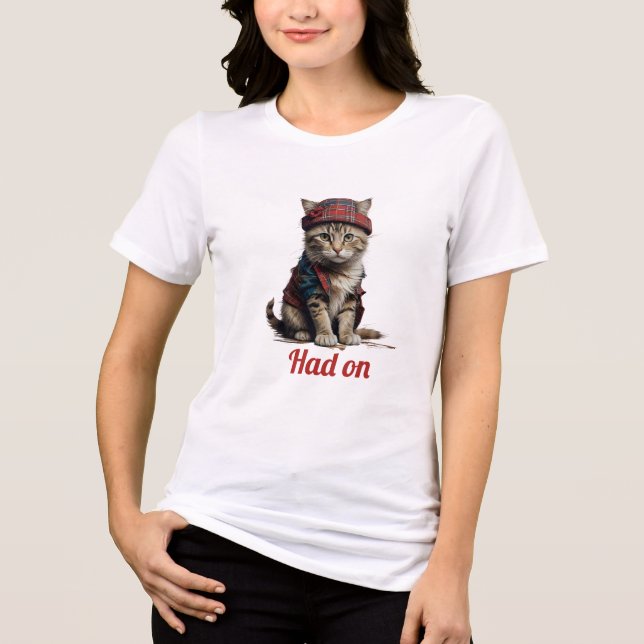scottish cat in disguise - had on Tri-Blend shirt (Front)