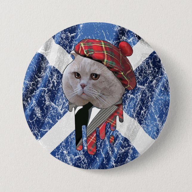 Scottish cat pinback button (Front)