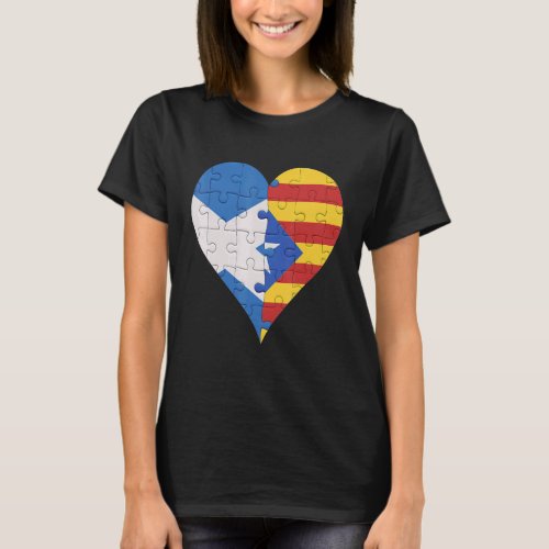 Scottish Catalan Flag Heart T-Shirt