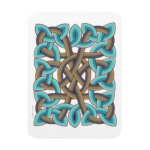 Scottish Celtic Knot Painting in Blue and Brown