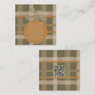 Scottish Celtic Tartan Pattern Wedding Enclosure Card
