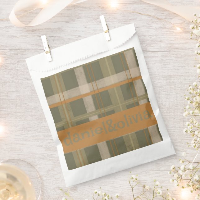 Scottish Celtic Tartan Pattern Wedding Favor Bag (Clipped)