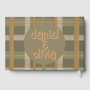 Scottish Celtic Tartan Pattern Wedding Foil Guest Book