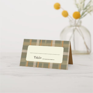 Scottish Celtic Tartan Pattern Wedding Place Card