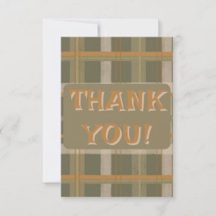 Scottish Celtic Tartan Pattern Wedding Thank You Card