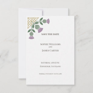 Scottish Celtic Thistle Save the Date Card