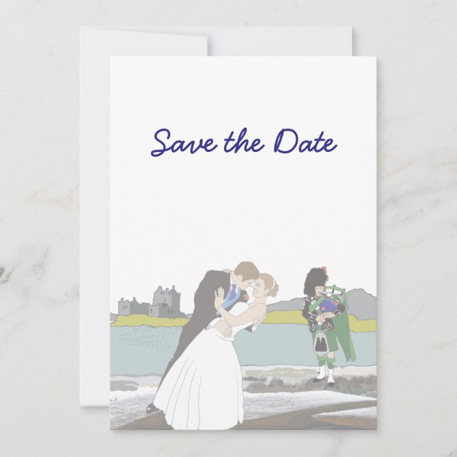 Scottish, Celtic Wedding Theme Save the Date Invitation (Front)