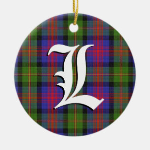 Scottish Christmas Clan Logan Tartan Plaid Ceramic Ornament
