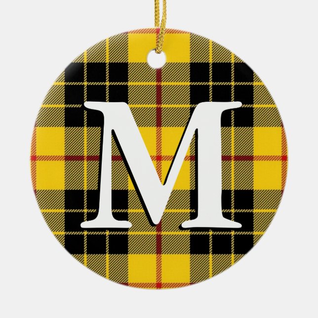 Scottish Christmas Clan MacLeod Tartan Plaid Ceramic Ornament (Front)