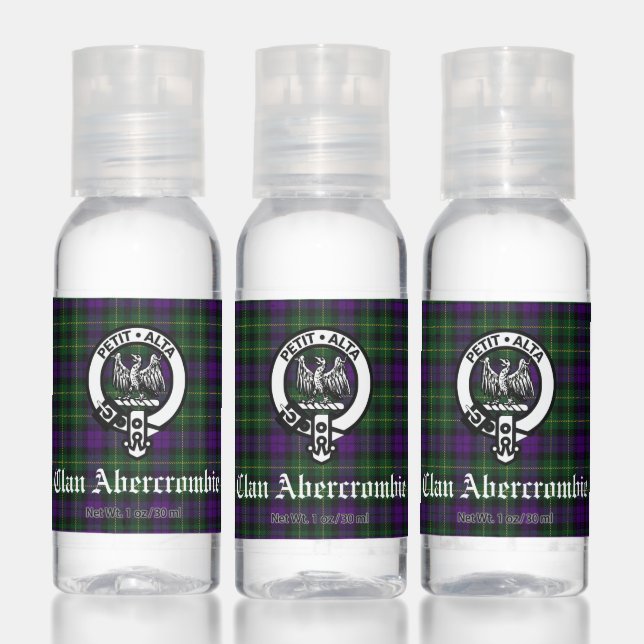 Scottish Clan Abercrombie Crest & Tartan Hand Sanitizer (Set)